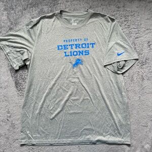 Mens XXL Nike NFL Equipment Detroit Lions Heather Grey Dri-fit Short Sleeve Tee